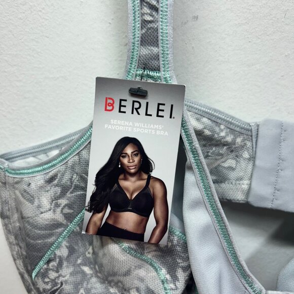 NWT Berlei SF2 Medium Impact Sports Bra 40DD Gray Floral Full Support Adjustable - Picture 3 of 11